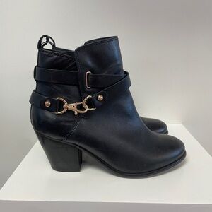 ALDO Black Leather Ankle Boots size 5